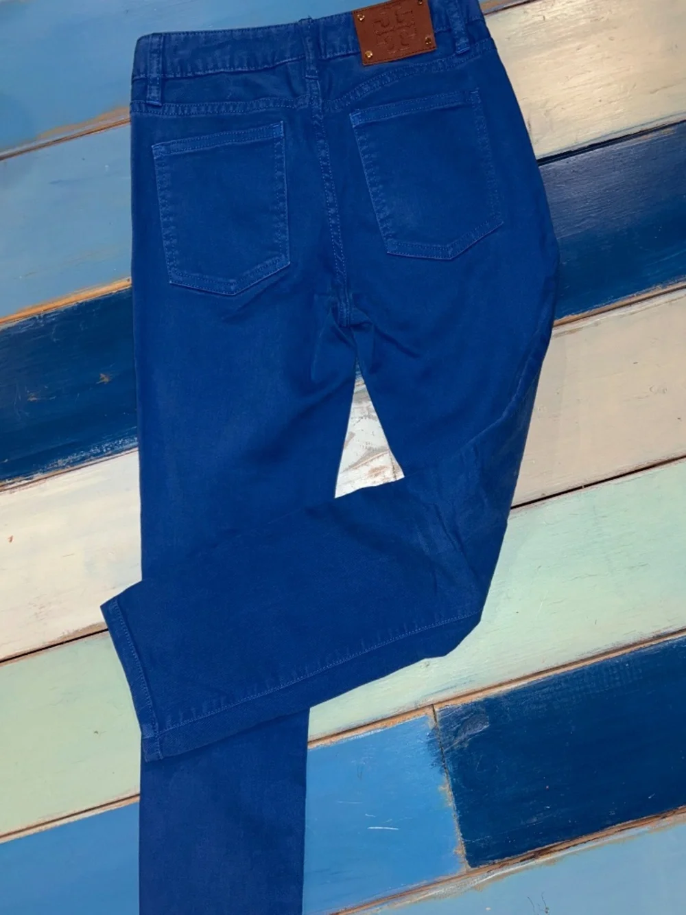 Tory Burch Royal Blue Cropped Skinny Jeans Size 25